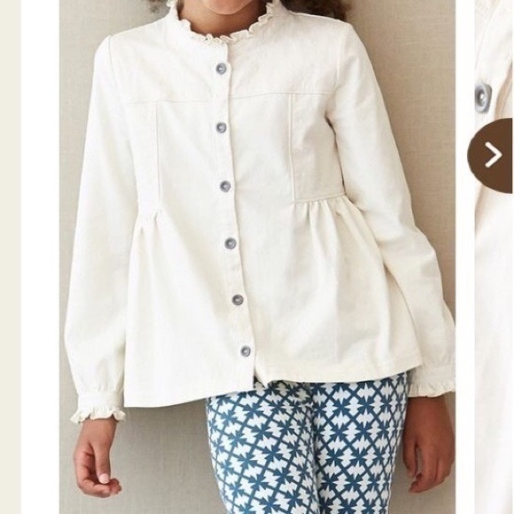NFS.Matilda Jane Queen Ann Poet Top Shirt Secret Fields Girls Ivory White size 8
